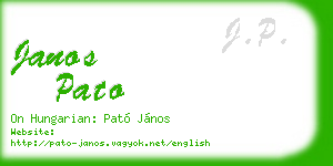 janos pato business card